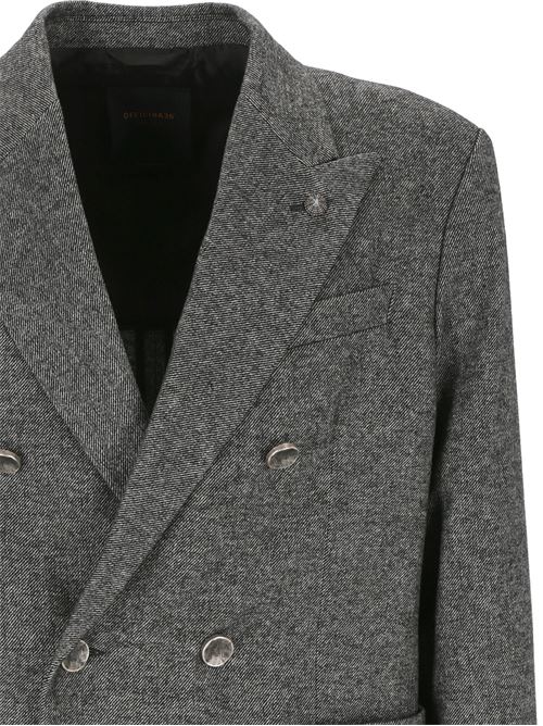 Double-breasted gray jacket with micro-pattern workmanship OFFICINA 36 | 0143500015GRIGIO